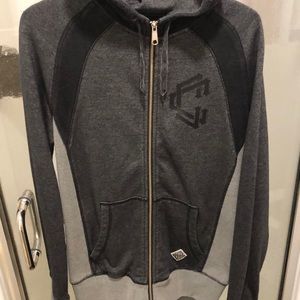 Crooks & Castles Grey Heavy Zip Up Hoodie